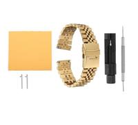 sourcing map Stainless Steel Mesh Watch Band 18mm Quick Release Universal Metal Watch Strap Double-Lock Deployment Clasp Replacement Bands for Men Women, Gold Tone