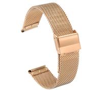 sourcing map Stainless Steel Mesh Watch Band 19mm Quick Release Adjustable Metal Replacement Watch Strap for Women, Rose Gold