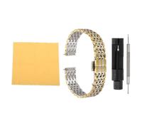 sourcing map Stainless Steel Mesh Watch Band 20mm Quick Release Metal Watch Strap Adjustable Fold Butterfly Clasp Replacement Bands for Men Women, Silver Gold