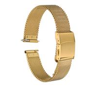 sourcing map Stainless Steel Mesh Watch Band 20mm Quick Release Metal Watch Strap Adjustable Fold Clasp Replacement Bands for Men Women, Gold Tone