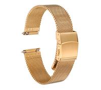 sourcing map Stainless Steel Mesh Watch Band 20mm Width 1.8mm Thick Quick Release Metal Watch Strap Adjustable Fold Clasp Replacement Bands for Men Women, Rose Gold