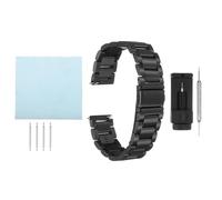 sourcing map Stainless Steel Mesh Watch Band 22mm Quick Release Metal Folding Watch Strap Double-Lock Deployment Clasp Replacement Bands for Men Women, Black