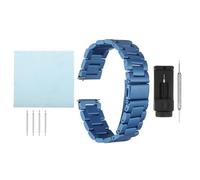 sourcing map Stainless Steel Mesh Watch Band 22mm Quick Release Metal Folding Watch Strap Double-Lock Deployment Clasp Replacement Bands for Men Women, Blue