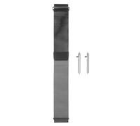 sourcing map Stainless Steel Mesh Watch Band 22mm Quick Release Strap Magnetic Clasp, Black
