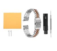 sourcing map Stainless Steel Mesh Watch Band 22mm Quick Release Universal Metal Watch Strap Double-Lock Deployment Clasp Replacement Bands for Men Women, Silver Rose Gold