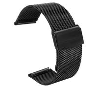 sourcing map Stainless Steel Mesh Watch Band 24mm Quick Release Adjustable Metal Replacement Watch Strap for Women, Black