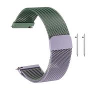 sourcing map Stainless Steel Mesh Watch Band 24mm Quick Release Metal Replacement Watch Strap with Magnetic Buckle for Men Women, Green and Purple