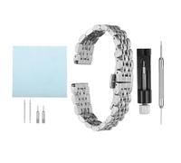 sourcing map Stainless Steel Mesh Watch Band Metal Watch Strap | Quick Release Adjustable Fold Butterfly Clasp Replacement Bands for Men and Women
