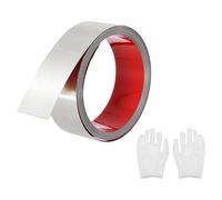 sourcing map Stainless Steel Molding Trim Self Adhesive, Brushed Silver Peel and Stick Wall Molding Trim with Glove, Decorative Trim for Wall Mirror Home Decor, 1.57 Inch x 6.56 Feet