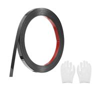 sourcing map Stainless Steel Molding Trim Self Adhesive, Mirrored Black Peel and Stick Wall Molding Trim with Glove, Decorative Trim for Wall Mirror Home Decor, 0.3 Inch x 16.4 Feet