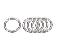 sourcing map Stainless Steel O Rings, 5pcs 40mm(1.57") Outer Dia. 4mm Thickness Multi-Purpose Metal Welded O-rings Round Rings for Hardware Luggage Accessories