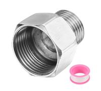sourcing map Stainless Steel Pipe Fitting, G3/4" Male x G1/2" Female Stainless Steel Hex Nipple Pipe Fitting Connector Pipe Fitting Adapter with PTFE Tape (Length 31mm/1.2", Silver Tone)