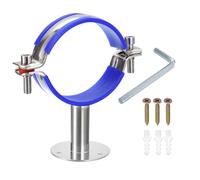 sourcing map Stainless Steel Pipe Supports Wall Mount Ceiling Mount Pipe Bracket Adjustable Clamp Pipe Straps with Screws Fit for Dia 80-89mm Pipe Tube