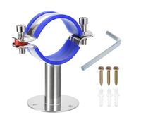 sourcing map Stainless Steel Pipe Supports Wall Mount Ceiling Mount Pipe Bracket Adjustable Clamp Pipe Straps with Screws Fit for Dia 51-57mm Pipe Tube