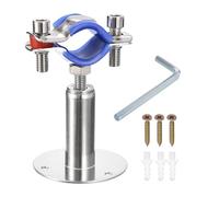 sourcing map Stainless Steel Pipe Supports Wall Mount Ceiling Mount Pipe Bracket Adjustable Clamp Pipe Strap Fit for Dia 25-27mm Pipe Tube