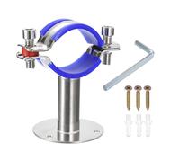 sourcing map Stainless Steel Pipe Supports Wall Mount Ceiling Mount Pipe Bracket Adjustable Clamp Pipe Straps with Screws Fit for Dia 45-48mm Pipe Tube