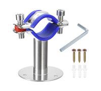 sourcing map Stainless Steel Pipe Supports Wall Mount Ceiling Mount Pipe Bracket Adjustable Clamp Pipe Straps with Screws Fit for Dia 32-34mm Pipe Tube