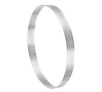sourcing map Stainless Steel Small Cake Rings, Perforated Cake Mousse Ring Kitchen Baking Heat-Resistant 7.8" Diameter, 0.8" Height,for Cake Dessert Biscuit Chocolate, Silver