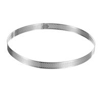 sourcing map Stainless Steel Small Cake Rings, Perforated Cake Mousse Ring Kitchen Baking Heat-Resistant 11.2" Diameter, 0.8" Height,for Cake Dessert, Silver
