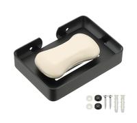sourcing map Stainless Steel Soap Dish, 13.4 x 9.6cm Wall Mounted Bar Soap Holder Shower Sponge Holder for Bathroom, Kitchen(Black)