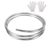 sourcing map Stainless Steel Tubing Coil, 1/2" OD x 6.56 ft Industrial 304 Stainless Steel Welded Tubing with Gloves, Silver Tone 0.04" Thickness
