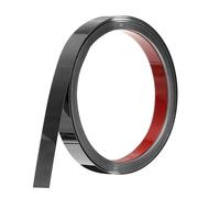 sourcing map Stainless Steel Wall Molding Trim, 10Ft x 0.6 inch, Peel and Stick Metal Trim, Self-Adhesive Mirror Trim for Wall Ceiling, Fireplace, Mirror Edging, Mirrored Black