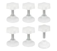 sourcing map Star Clamping Knob M6x20mm Thumb Screw 32mm White 6Pcs | Plastic Plum Blossom Male Threaded Hand Tightening Adjustable Fastener for Machinery Furniture Equipment DIY Repairs