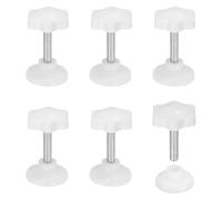 sourcing map Star Clamping Knob M6x25mm Thumb Screw 32mm White 6Pcs | Plastic Plum Blossom Male Threaded Hand Tightening Adjustable Fastener for Machinery Furniture Equipment DIY Repairs