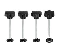 sourcing map Star Clamping Knob M8x100mm Thumb Screw 48mm Black 4Pcs | Hand Tightening Adjustable Threaded Fastener with Pressure Plate for Machinery Furniture Equipment DIY Repairs
