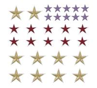 sourcing map Star Iron on Patches Embroidered Sew Patches 2.9/4.1/5.7x2.9/3.9/5.3cm Appliques Garment Embellishments for Clothing Repair Backpack Decoration Purple, Dark Red, Gold Pack of 30