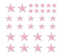 sourcing map Star Iron on Patches Embroidered Sew Patches 2.9/4.1/5.7x2.9/3.9/5.3cm Appliques Garment Embellishments for Clothing Repair Backpack Decoration Pink Pack of 30