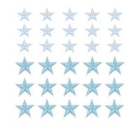 sourcing map Star Iron on Patches Embroidered Sew Patches 2.9/4.1x2.9/3.9cm Appliques Garment Embellishments for Clothing Repair Backpack Decoration Light Blue Pack of 30