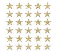 sourcing map Star Iron on Patches Embroidered Sew Patches Appliques 4x4cm Garment Iron On Star Appliques for Clothing Repair Backpack Shoes Decoration Gold Pack of 30