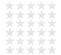 sourcing map Star Iron on Patches Embroidered Sew Patches Appliques Garment Embellishments Iron On Star Appliques for Clothing Repair Backpack Shoes Decoration White Pack of 30
