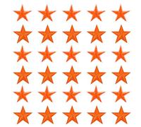 sourcing map Star Iron on Patches Embroidered Sew Patches Appliques Garment Embellishments Iron On Star Appliques for Clothing Repair Backpack Shoes Decoration Orange Pack of 30
