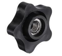 sourcing map Star Knob, 3/8"-16 Star Shape Knurled Clamping Knobs Fluted Screw-On Through Hole Threaded Nuts for Industrial Furniture Tool Jig Clamp, Black
