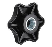 sourcing map Star Knob, 5/8"-11 Star Shape Knurled Clamping Knobs Fluted Screw-On Through Hole Threaded Nuts for Industrial Furniture Tools Jigs Clamps, Black