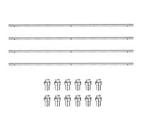 sourcing map Steel Gear Rack, 4 Pcs Total 13.2 ft Heavy Duty Reinforced Racks with Mounting Hardware Straight Gears for Slide Door Operators, Sliding Gate Openers