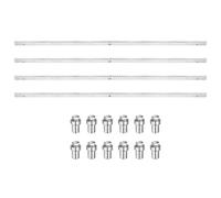sourcing map Steel Gear Rack, 4 Pcs Total 6.6 ft Heavy Duty Reinforced Rack with Mounting Hardware Straight Gear for Slide Door Operators, Sliding Gate Openers
