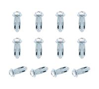 sourcing map Steel Hollow Wall Anchors Screws, 12Pcs M4x28mm Plasterboard Fixings Screws, Molly Bolt Hollow Drive for Drywall, Brick, Wood Doors, Thin Metal, Concrete, Masonry, Silver