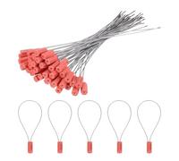 sourcing map Steel Security Cable Seals 11.8 Inch Disposable Numbered Tags Anti Tamper Seal Self Locking for Truck Trailers Container Shipping Red, Pack of 100