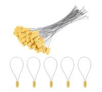 sourcing map Steel Security Cable Seals 11.8 Inch Disposable Numbered Tags Anti Tamper Seal Self Locking for Truck Trailers Container Shipping Yellow, Pack of 100