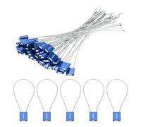 sourcing map Steel Security Cable Seals 13 Inch Disposable Numbered Tags Tamper Proof Seal Self Locking for Truck Trailers Container Shipping Blue, Pack of 50