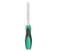 sourcing map Steel Wood Chisel 10mm / 3/8" Wide Blade Wood Working Flat Tip Chisel Woodworking Hand Tool with Plastic Non-Slip Handle for Carpentry Carving DIY Projects, Green-Black