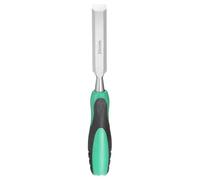 sourcing map Steel Wood Chisel 20mm / 13/16" Wide Blade Wood Working Flat Tip Chisel Woodworking Hand Tool with Plastic Non-Slip Handle for Carpentry Carving DIY Projects, Green-Black