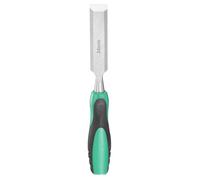 sourcing map Steel Wood Chisel 24mm / 15/16" Wide Blade Wood Working Flat Tip Chisel Woodworking Hand Tool with Plastic Non-Slip Handle for Carpentry Carving DIY Projects, Green-Black