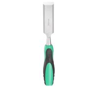 sourcing map Steel Wood Chisel 30mm / 1-3/16" Wide Blade Wood Working Flat Tip Chisel Woodworking Hand Tool with Plastic Non-Slip Handle for Carpentry Carving DIY Projects, Green-Black