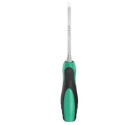 sourcing map Steel Wood Chisel 6mm / 1/4" Wide Blade Wood Working Flat Tip Chisel Woodworking Hand Tool with Plastic Non-Slip Handle for Carpentry Carving DIY Projects, Green-Black