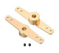sourcing map Steering Servo Arm Double Aluminum Steering Arm Servo Horn 4.1mm for RC Model Car Robot Boat Airplane Pack of 2 (Gold)