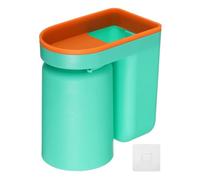 sourcing map Stick-on Toothbrush Holders with Cup, Wall-Mounted No Punch Toothpaste and Toothbrush Holder Organizer Two-in-One Toothbrush Stand for Home Bathrooms, Green